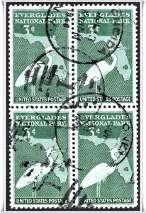 ♦SC#952 3¢ Everglades National Park Block of Four (Used)
