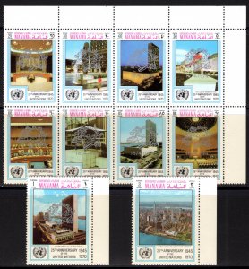 Manama 1972 Mi#1030/1039 UPU CENTENARY Sheetlet (8) + 2 Values MNH