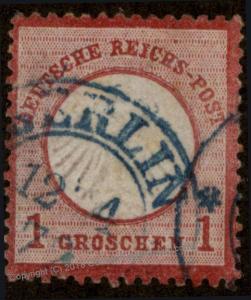 German 1872 BLUE BERLIN Hufeisen Horseshoe Cancel 1G Eagle Brustschild Exp 85971