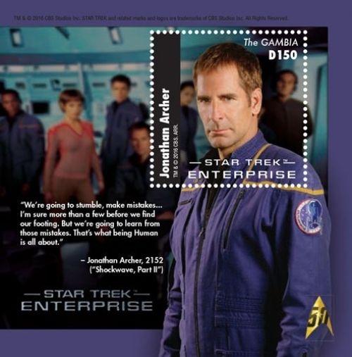 Gambia 2015 - Star Trek Jonathan Archer - Souvenir Stamp Sheet Scott #3697 - MNH
