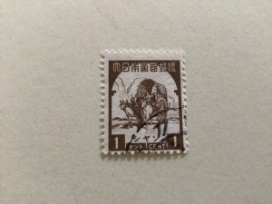 Japanese occupation  Burma 1943 one cent brown used stamp A4248