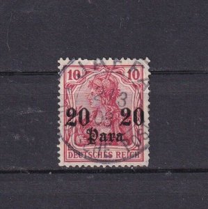 SA22c German PO in Turkey 1906 overprinted and surcharged used stamp