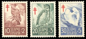 Finland 1956 Birds Scott #B135-B137 Mint Never Hinged