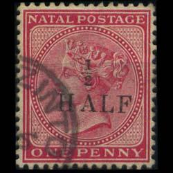 NATAL 1877 - Scott# 60 Queen Surch. 1/2p Used