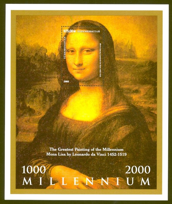 TURKMENISTAN 2000 MONA LISA Souvenir Sheet UNAUTHORIZED Issue Sc 78Footnote MNH