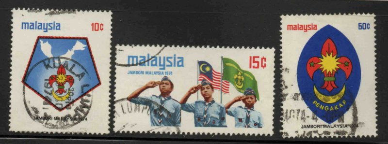 MALAYSIA Scott 115-117 used   Scout stamp set
