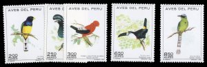 Peru #C336-340 Cat$20.05, 1972 Birds, complete set, never hinged