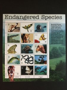 1996 sheet Endangered Species Sc# 3105
