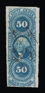 EXCEPTIONAL GENUINE SCOTT #R59a 1862-71 50¢ REVENUE - MORTGAGE IMPERFORATE