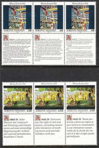 139-40 United Nations Vienna 1992 Human Rights Strip MNH
