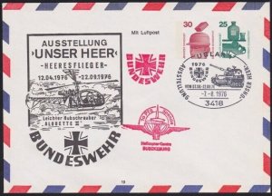 GERMANY 1976 Military helicopter flight cover - stationery envelope........B1055