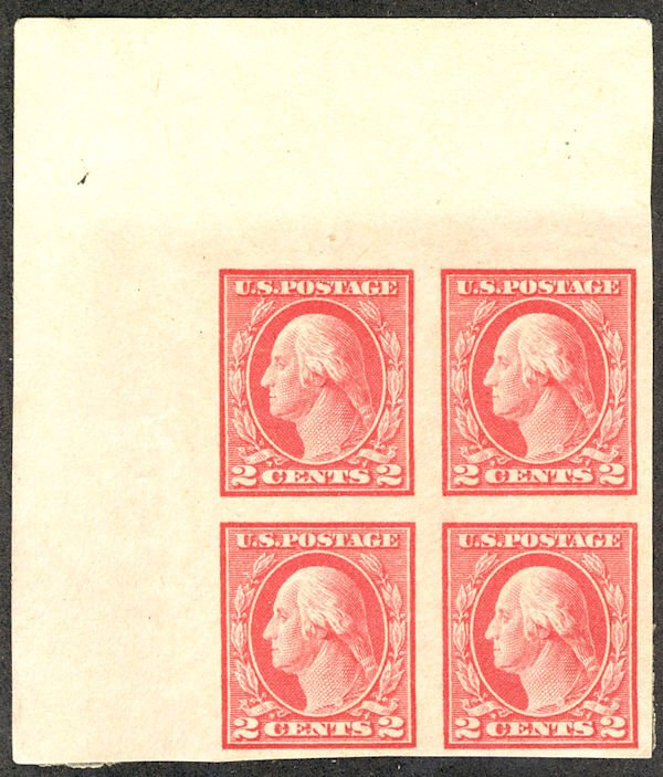MALACK 482 XF OG Hr, Corner Margin Block, 3 stamps N..MORE.. g8357