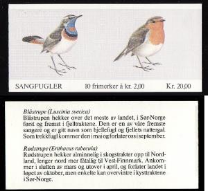 Norway-Scott #801a-complete booklet with pane of 10 Birds