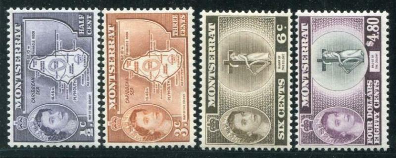 HERRICKSTAMP MONTSERRAT Sc.# 146-49 1958 QE II Mint NH