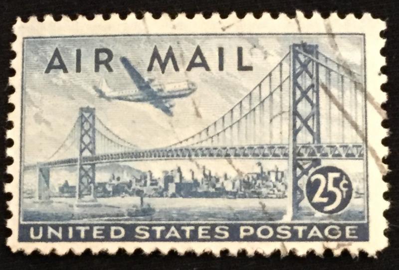 US #C36 Used Single SFO/OAK Bay Bridge SCV $.25 L21