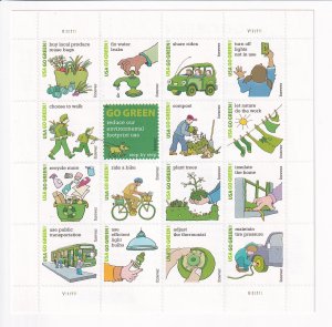 U.S.: Sc #4524, Go Green Forever Stamps, Sheet of 16, MNH