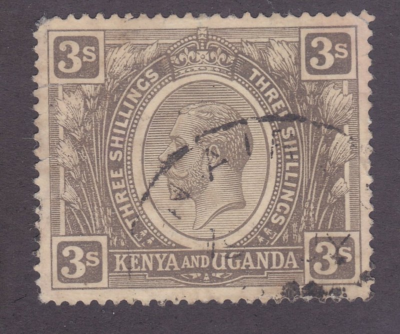 Kenya Uganda & Tanzania 32 Used 1922 3sh Gray Back KGV Issue Very Fine