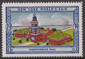 US 1939 NY Worlds Fair MNH – Independence Hall