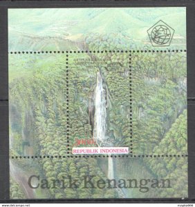 1993 Indonesia Waterfall Landscapes World Tourism Organization Bl ** Nw0379