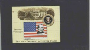 LIBERIA 2001 22ND PRESIDENT OF THE U.S GROVER CLEVELAND MINT VF NH O.G S/S (13