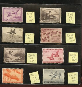 US LOT OF 20 DIFFERENT DUCK STAMPS F/VF MINT NEVER HINGED---SCOTT $2510+