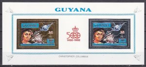 Guyana, Mi cat. 3985-3986. C. Columbus, Gold and Silver values on a s/sheet.. ^