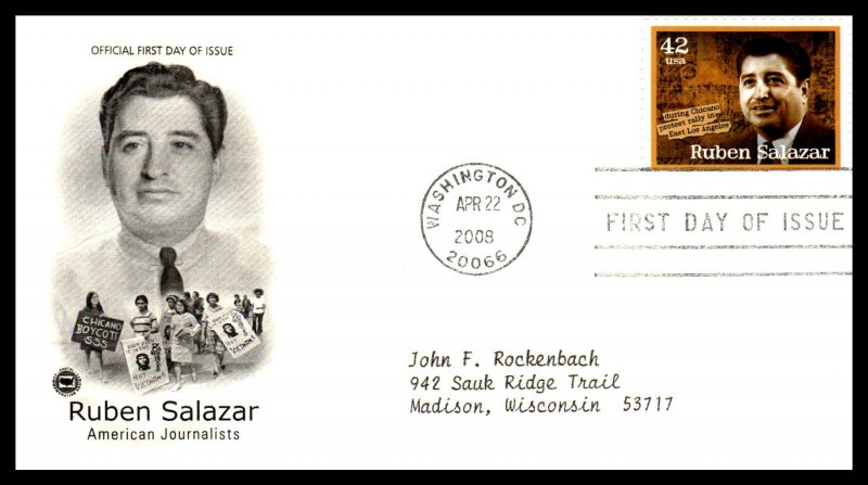 US 4248-4252 Journalists PCS Set of Five Typed FDC