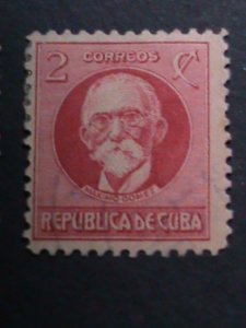 ​CUBA 1917- SC# 265 ERROR? MISSING RED? 105 YEARS OLD STAMP- MAXIMO GOMEZ-USED