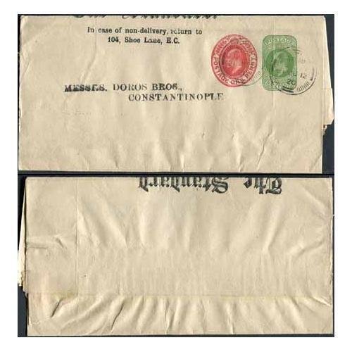 WS10 KEVII 1/2d and 1d Stamped to Order Newspaper Wrapper used