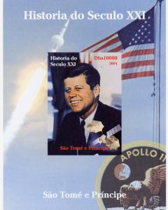 John F.Kennedy/Apollo 11/ 1 SS Imperf.MNH Sao Tome 2004 