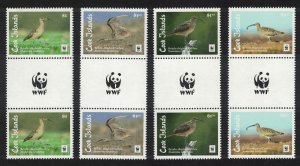 Cook Is. WWF Bristle-thighed Curlew Bird 4v Gutter Pairs WWF 2017 MNH