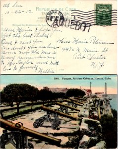 1912 Cuba Paquebot Picture Postcard to United States ( Postal History ), 1912