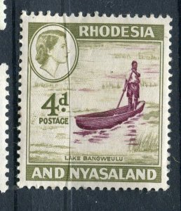 RHODESIA; NYASALAND 1959 early QEII Pictorial issue mint hinged 4d. value