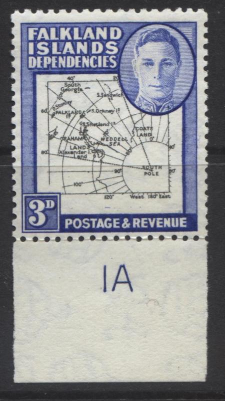 Falkland Is Dep.- Scott 1L4 - Maps - 1946 - MVLH - Single 3d Stamp1