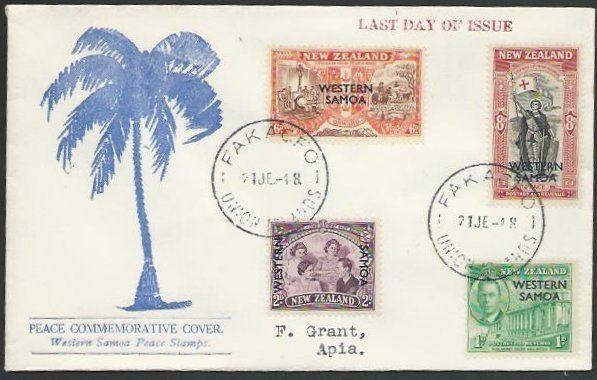 TOKELAU IS 1948 cover - last day of Samoa PO - used from FAKAOFO...........11502