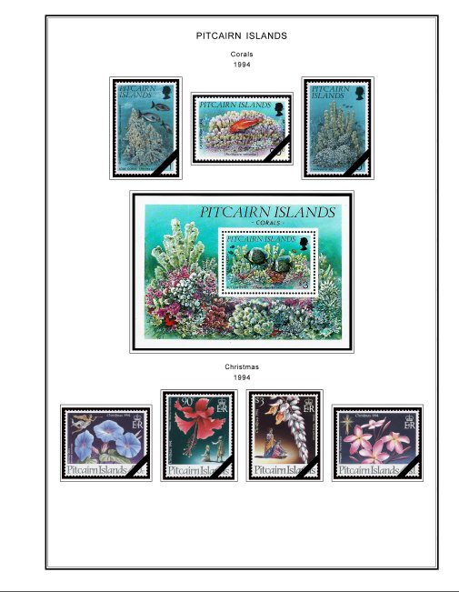 COLOR PRINTED PITCAIRN ISLANDS 1940-2010 STAMP ALBUM PAGES (118 illustr. pages)