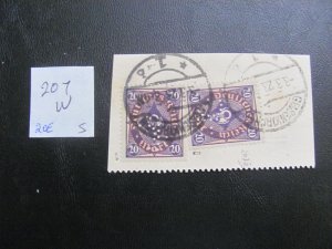 Germany 1922 USED SIGNED BPP  MI. 207W PAIR SC 182 XF 64 EUROS (113)