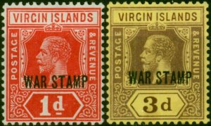 Virgin Islands 1919 War Stamp Set of 2 SG78c & 79b V.F MNH