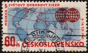 Czechoslovakia 1081 - Used - 60h Globe (1961)