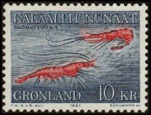 Greenland 136 - Unused-NG - 10k Deepwater Prawn (1982) (cv $3.50)