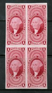 USA #R74TC3a Extra Fine Proof Block In Carmine