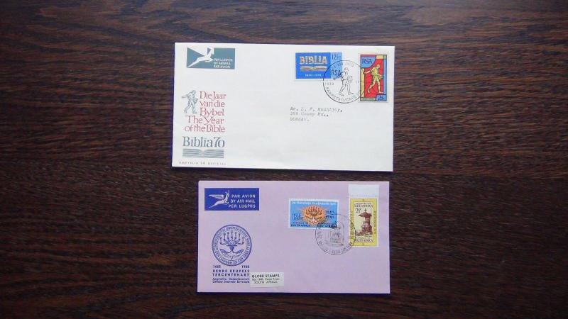 South Africa 1965 1973 FDC x 10 Langenhoven Antarctic Communications Bible etc 