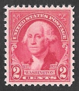 707 2 cents Washington, Stuart  Stamp Mint OG NH EGRADED SUPERB 98 XXF