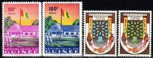 Guinea #188-9, 194-5 F-VF Unused CV $5.00 (X6249)