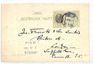 SERBIA Up-rated Stationery Card *Truscott Printers* {samwells-covers} 1910 DD176