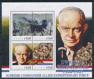 [75352] Guyana 2010 World War II D-Day Eisenhower Sheet MNH
