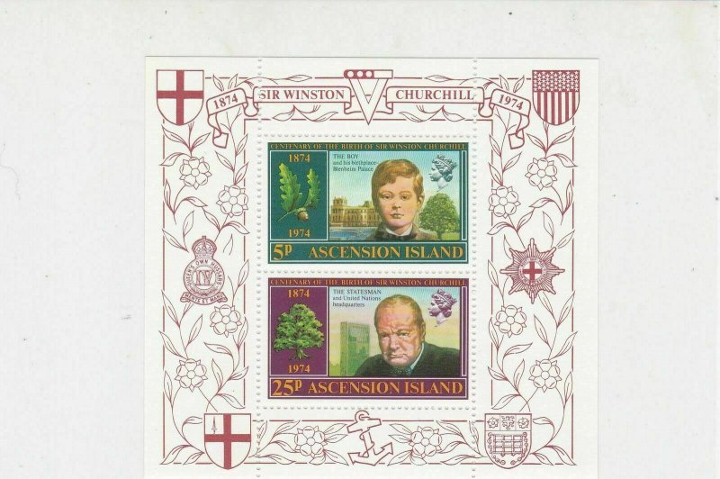 Ascension Island Sir Winston Churchill MNH Historic Mini Stamps Sheet Ref 27107