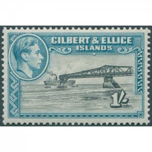 Gilbert & Ellice Islands 1943 brownish black & turquoise-blue SG51a unused