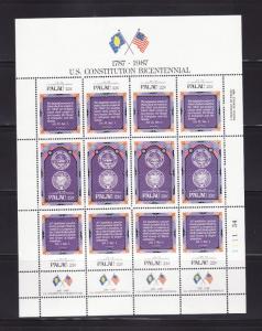 Palau 157a, 160a, 163a Sheets of 4 Set MNH, 3 Scans (B)