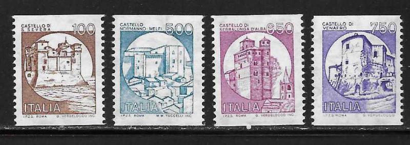 Italy 1661, 62, 64, 65 Castles Coil part set MNH